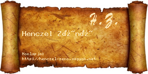 Henczel Zénó névjegykártya